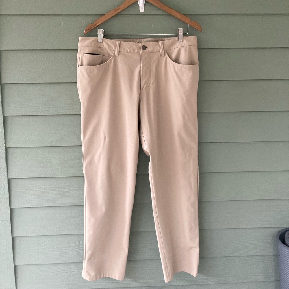 Lululemon Tan Pants size 34 waist, 29 length. 100% polyester.